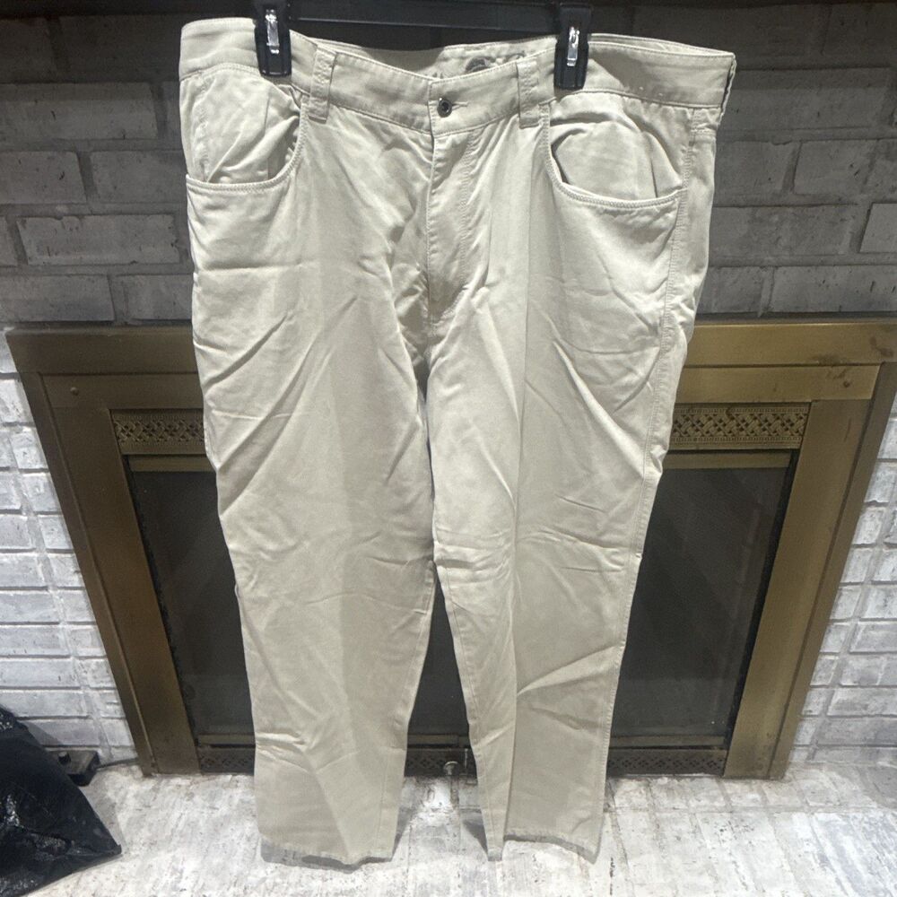 Tommy Bahama Beige Chino Pants 42W Flat Front Straight Twill Pockets